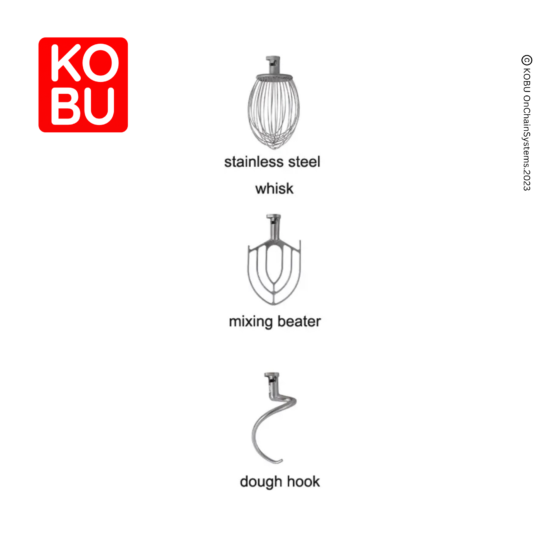 3 FITUR PENGADUK PLANETARY MIXER ROTI WHISK BALLOON BEATER TIPE B10 B15 B20 B30 KOBU HORECA